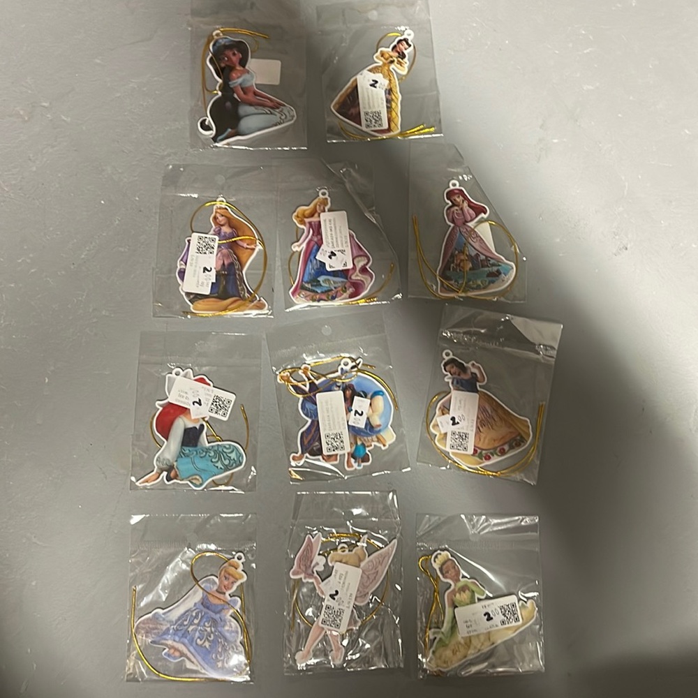 Disney Princess Ornaments - 11 total
